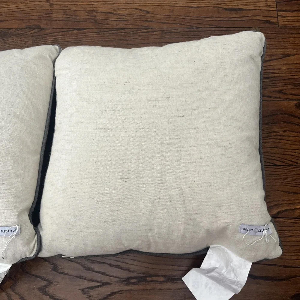 Lot Of 2 Witch Riding Broom Halloween Throw Pillows Spooky Decor 15